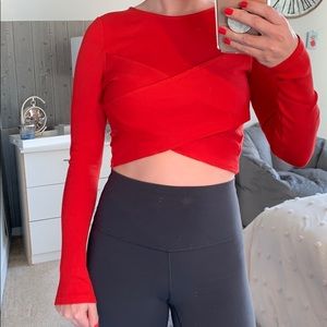 Fire red Topshop, wrap crop top!